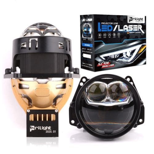 Prilight PL3Y-90P 95W Lente de proyector láser doble de 3,0 pulgadas para faros delanteros LED de coche