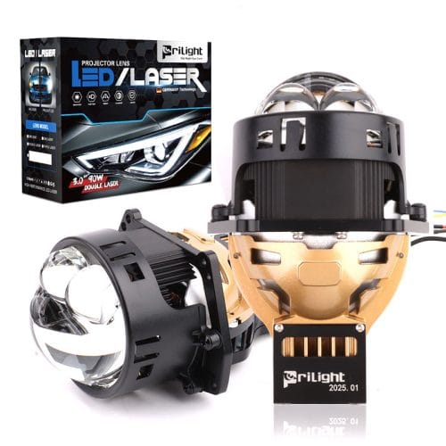 Prilight PL3Y-90P 95W Lente de proyector láser doble de 3,0 pulgadas para faros delanteros LED de coche