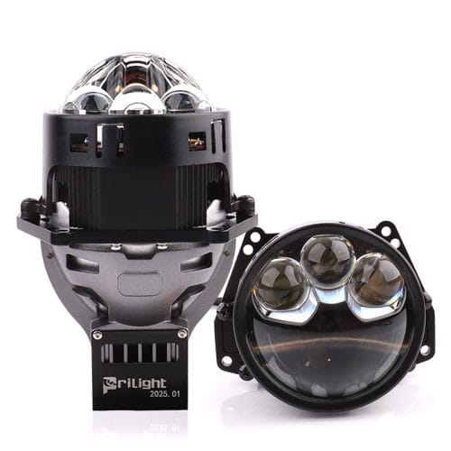 Prilight PL3Y-90M Lente de proyector láser triple de 3,0 pulgadas para faros delanteros LED de coche