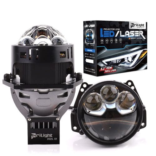 Prilight PL3Y-90M Lente de proyector láser triple de 3,0 pulgadas para faros delanteros LED de coche