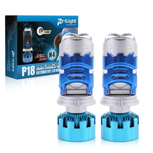 Prilight P18 Mini lente de proyector plegable 170W 18000LM Mini lente de proyector enrollable Bombilla LED para faros delanteros de coche