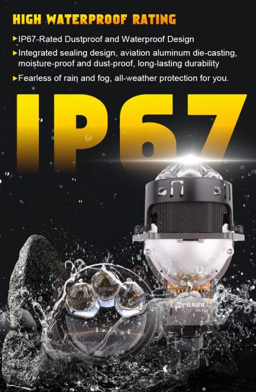 Prilight PL3W-60M 3 Inch50W/60W/95W Lente de proyector de doble bilis láser sin pérdida