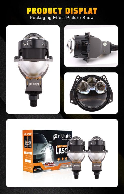 Prilight PL3W-60M 3 Inch50W/60W/95W Lente de proyector de doble bilis láser sin pérdida