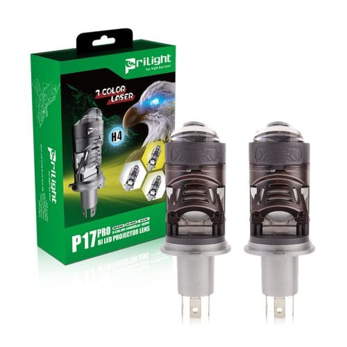 Bombilla LED Prilight P17 Pro 120 W, faro LED H4, 14 000 lm, lente de proyector mini Biled