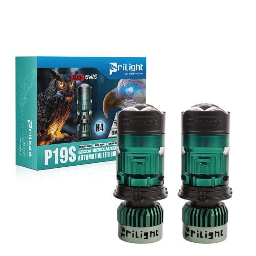 Bombilla LED Prilight P19S 180 W, faro LED H4, 19 000 lm, mini lente para proyector Biled Plug and Play.
