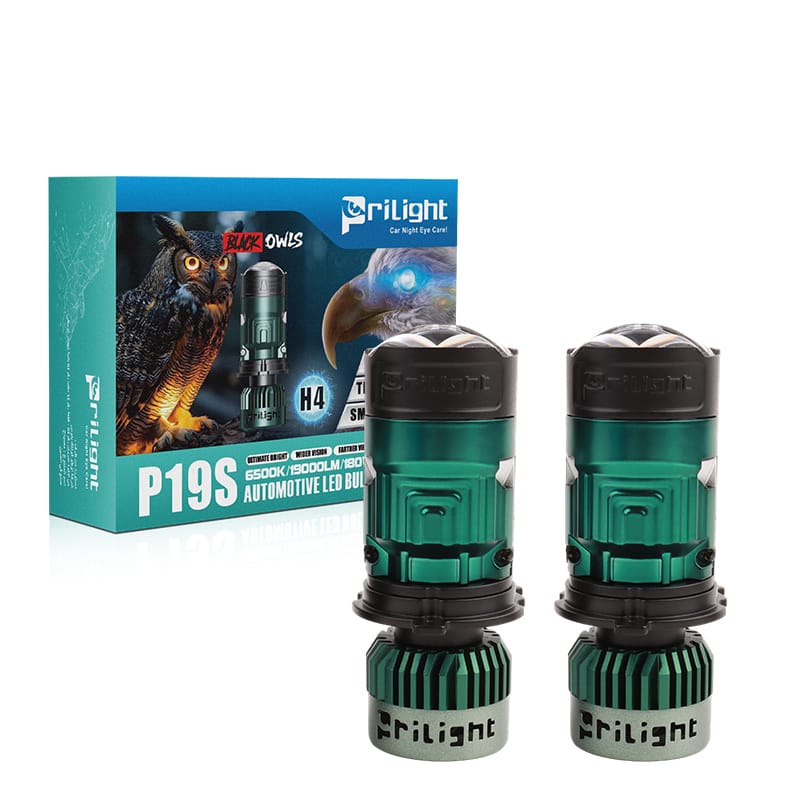 Bombilla LED Prilight P19S 180 W, faro LED H4, 19 000 lm, mini lente para proyector Biled Plug and Play.