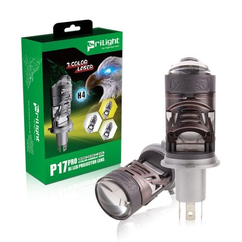 Bombilla LED Prilight P17 Pro 120 W, faro LED H4, 14 000 lm, lente de proyector mini Biled