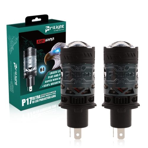Bombilla LED Prilight P17 Ultra 140 W, faro LED H4, 16 000 lm, lente de proyector mini Biled