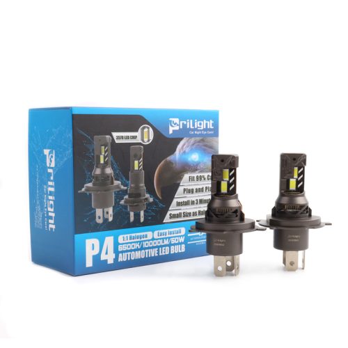Prilight P4 Led H4 Mini Led Headlight 50w 10000lm Super Bright High Low Beam Led Headlight Bulb
