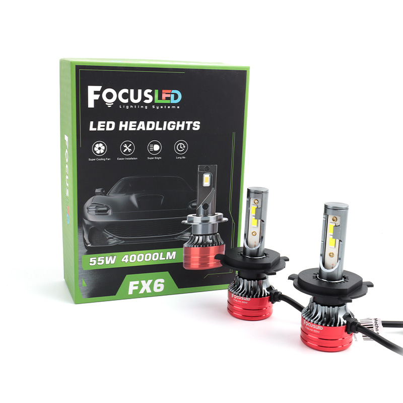 Faro LED FOCUS FX6 H4 Super Brillante Luz Alta Luz Baja 55W 40000LM Bombilla para Faro LED de Coche