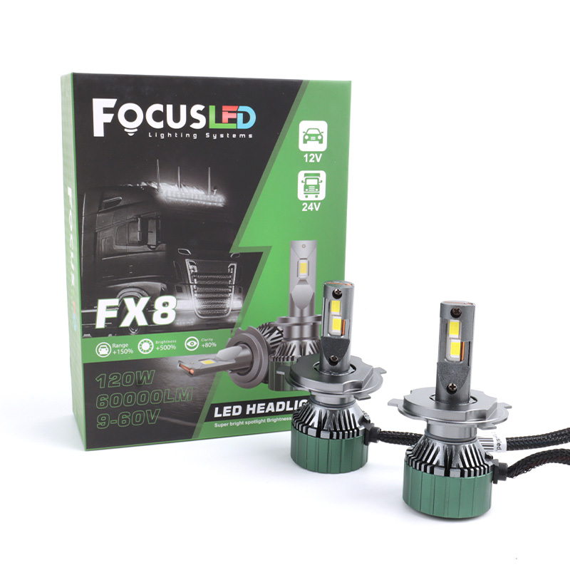 Faro LED FOCUS FX8 H4 Super Brillante de Luz Alta y Baja 120W 60000LM para Coche