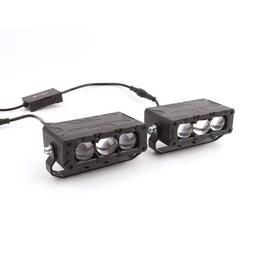 Luces láser Prilight para parrilla de coche, 3 lentes, 75 W, 30000 lúmenes, luz LED superbrillante para parrilla, lente de proyector bi-LED.
