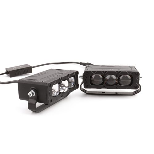 Luces láser Prilight para parrilla de coche, 3 lentes, 75 W, 30000 lúmenes, luz LED superbrillante para parrilla, lente de proyector bi-LED.